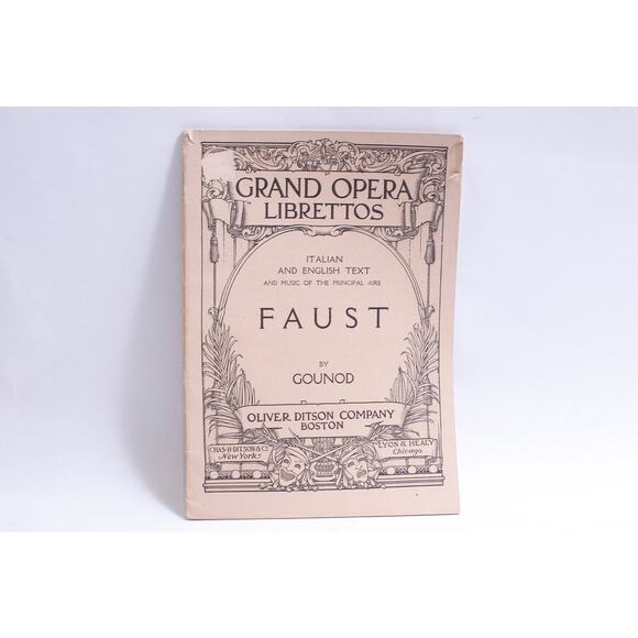 Grand Opera Librettos, Faust, Charles Gounod, Italian and English Text - Picture 1 of 3